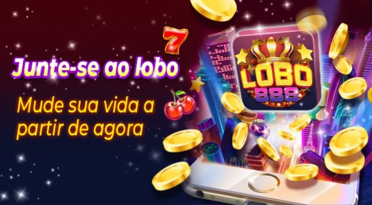 Banner do Lobo8888 com logo Lobo 888, moedas saindo do celular e o texto “Junte-se ao lobo”