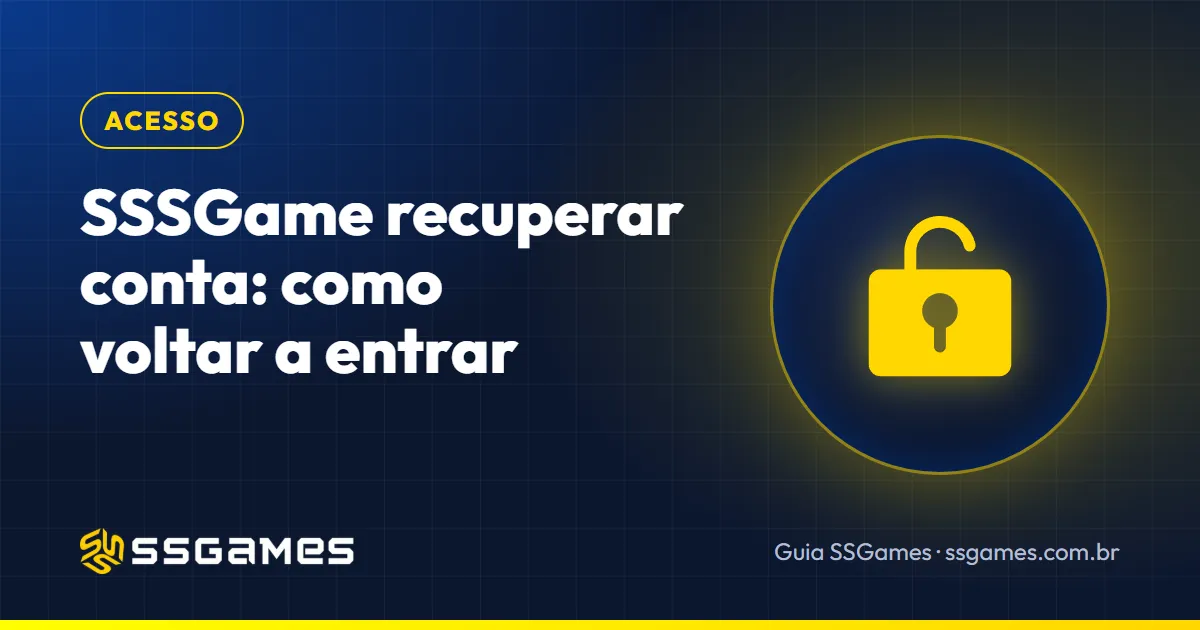 sssgame recuperar conta: capa do guia do SSGames com um cadeado aberto, sobre como recuperar o acesso à conta