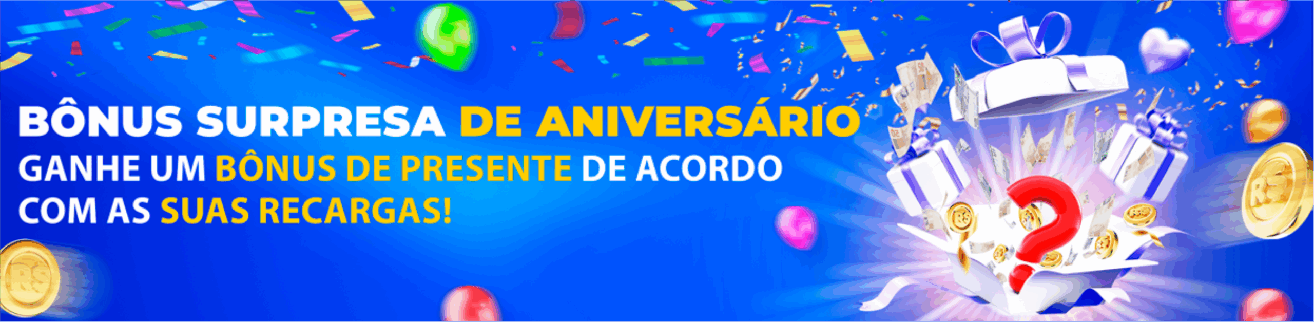 Bônus surpresa de aniversário na plataforma SSSGame conforme suas recargas